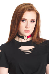 Harlequin Choker [BLACK/RED] - chokers - VampireFreaks - Banned Apparel / Lost Queen