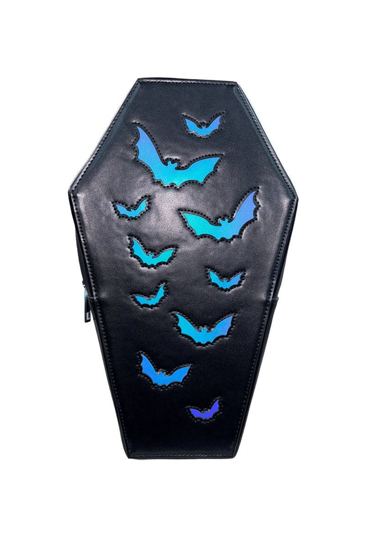 Haunt Bat Coffin Backpack [Black/Reflective] - bags & wallets - VampireFreaks - Strangecvlt