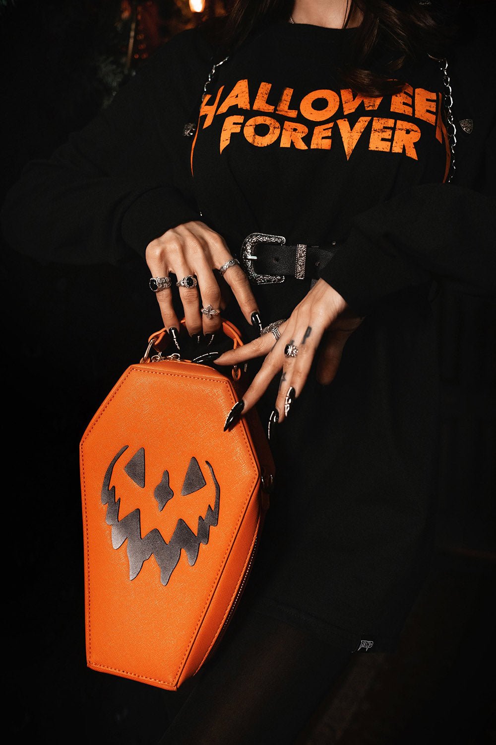 Haunted Hallows Bag [ORANGE] - bags & wallets - VampireFreaks - Lively Ghosts