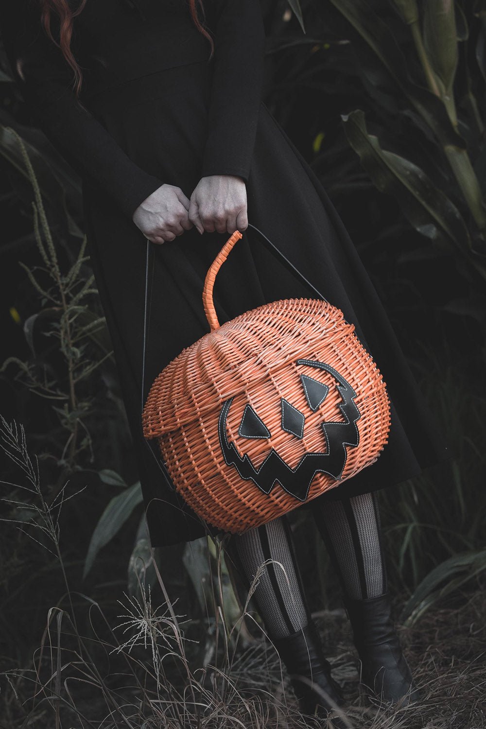 Haunted Hallows Picnic Basket [ORANGE] - bags & wallets - VampireFreaks - Lively Ghosts