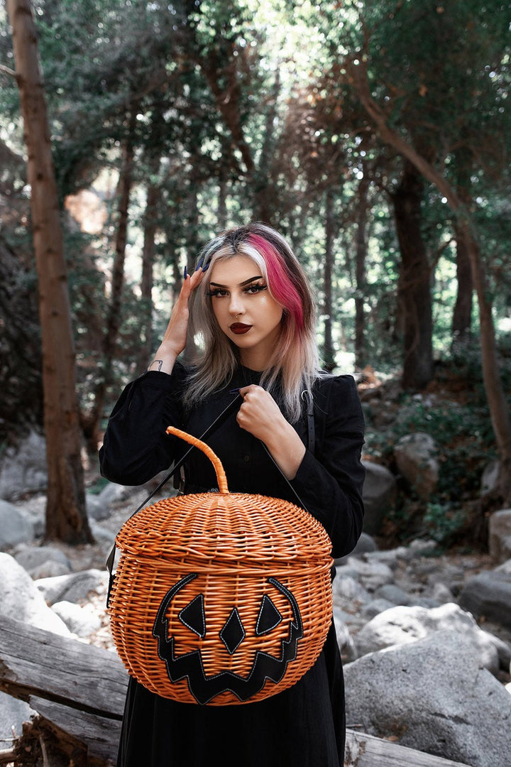 Haunted Hallows Picnic Basket [ORANGE] - bags & wallets - VampireFreaks - Lively Ghosts