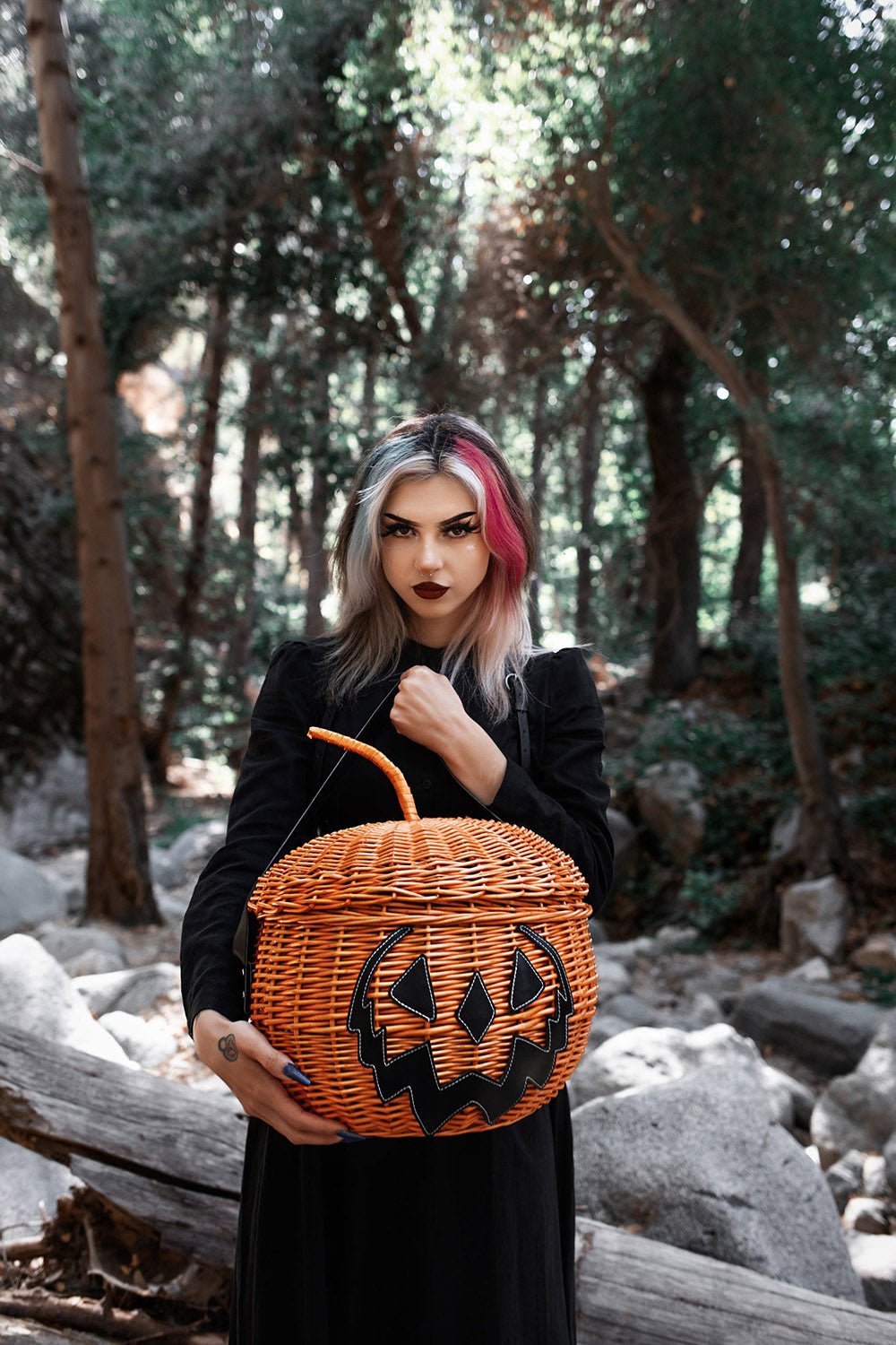 Haunted Hallows Picnic Basket [ORANGE] - bags & wallets - VampireFreaks - Lively Ghosts