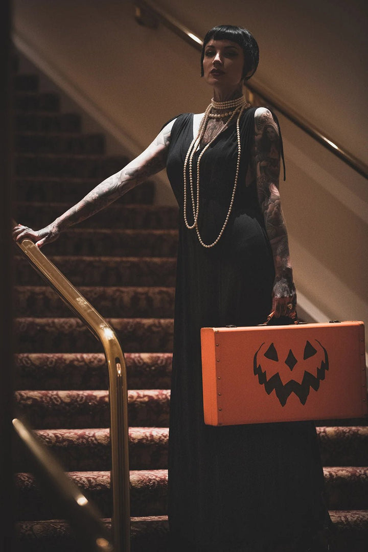 Haunted Hallows Trunk [ORANGE/SPIDERWEBS] - bags & wallets - VampireFreaks - Lively Ghosts