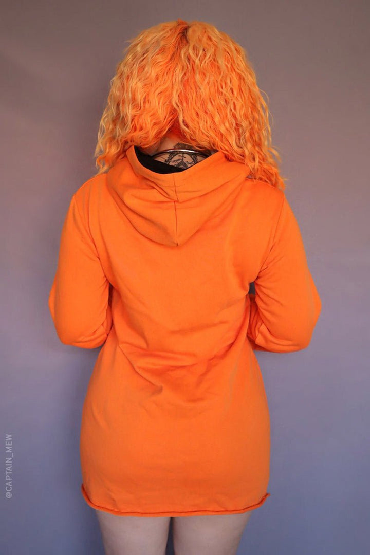 Haunted Hollows Oversized Hoodie Dress [ORANGE] - womens outerwear - VampireFreaks - Forest Ink