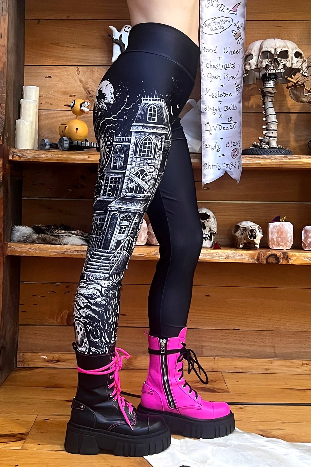 Haunted House Leggings - womens bottoms - VampireFreaks - VampireFreaks