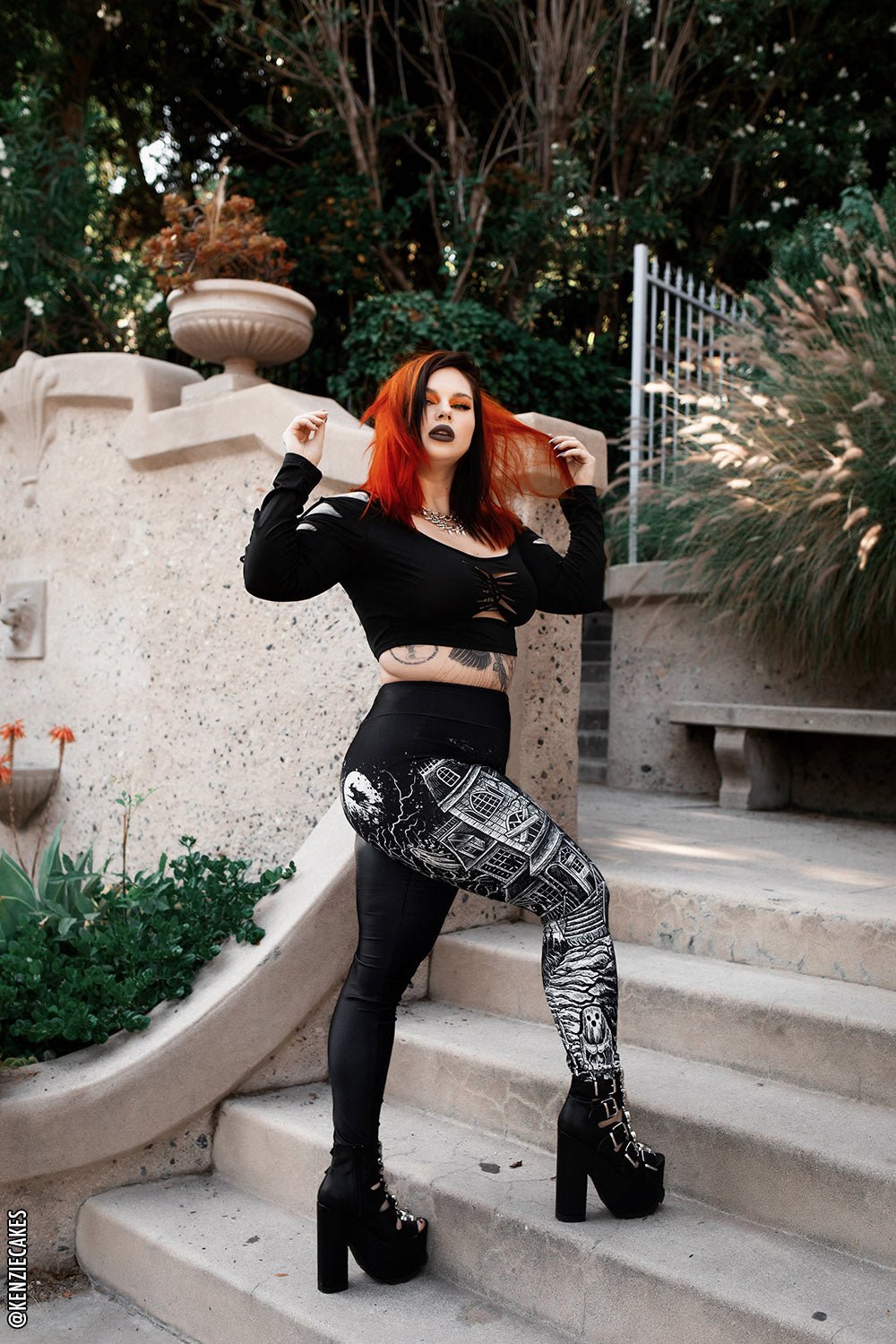 Haunted House Leggings - womens bottoms - VampireFreaks - VampireFreaks