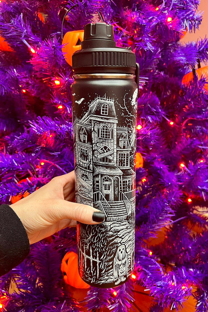 Haunted Mansion 24 Oz Water Bottle Tumbler - housewares - VampireFreaks - VampireFreaks