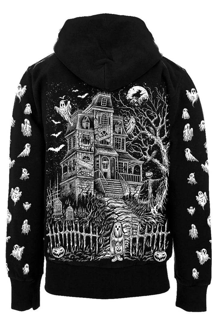 Haunted Mansion Hoodie [WHITE] [Zipper or Pullover] - mens outerwear - VampireFreaks - VampireFreaks