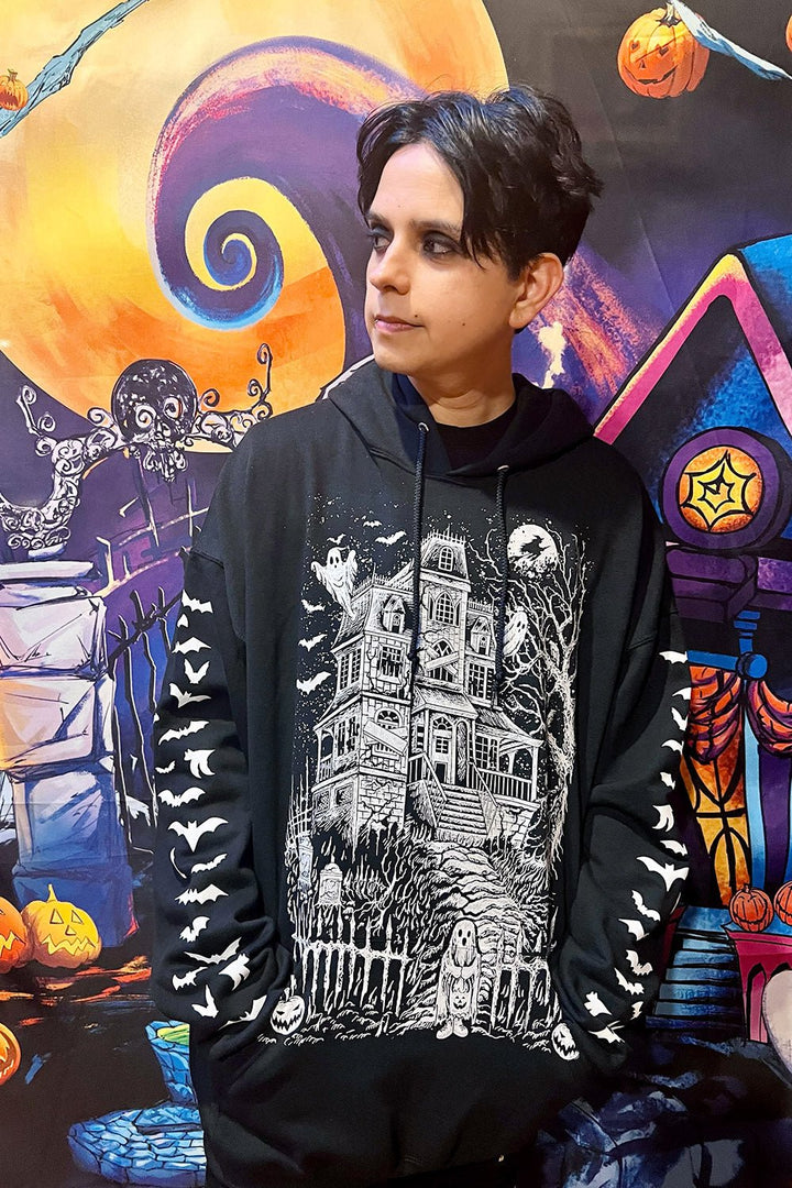 Haunted Mansion Hoodie [WHITE] [Zipper or Pullover] - mens outerwear - VampireFreaks - VampireFreaks