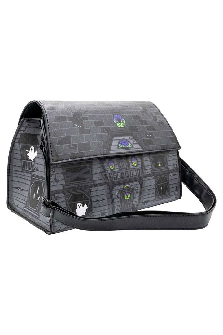 spooky halloween haunted house shaped handbag 