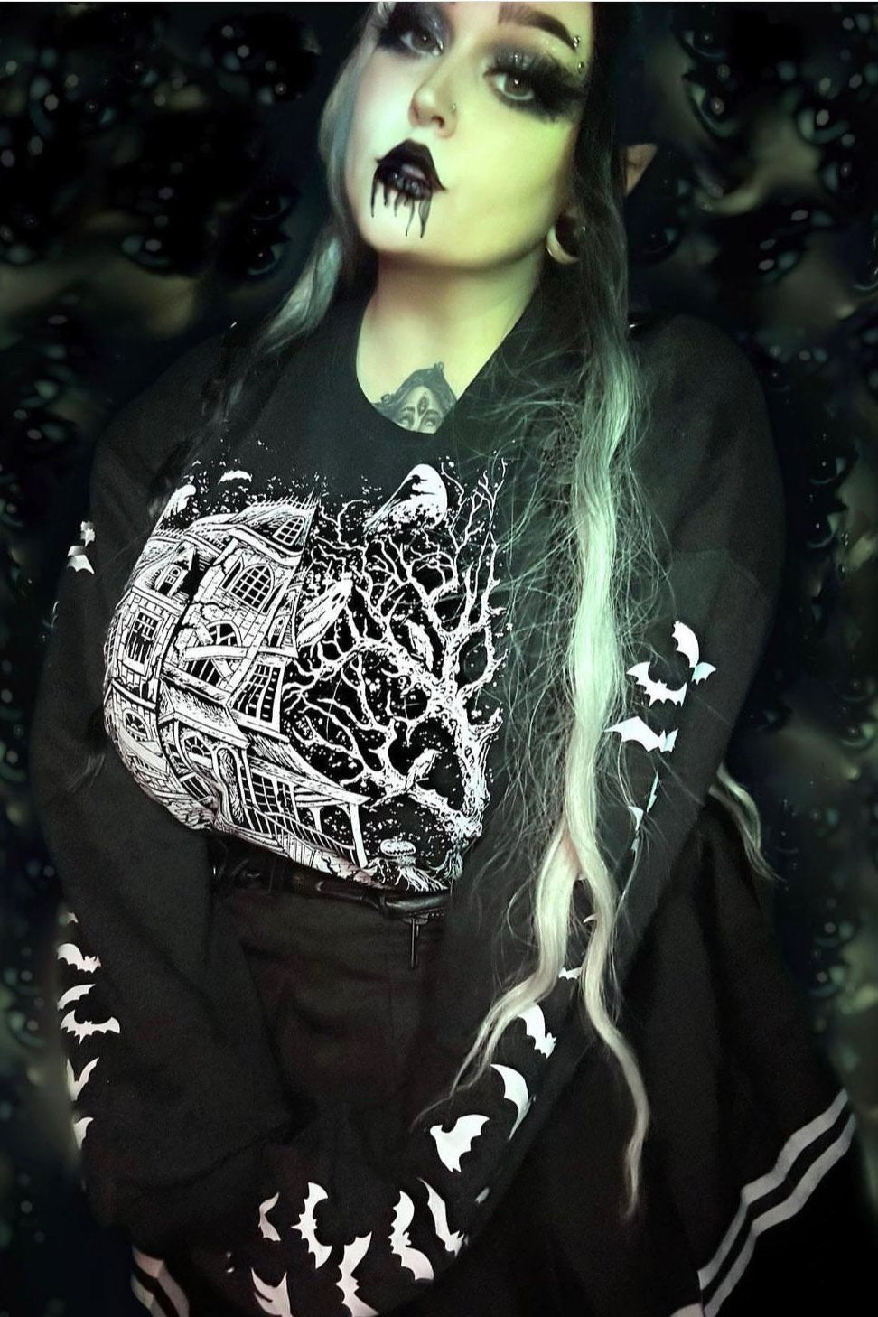 Abstract Pastel Goth Art The Haunted outlets Mansion Characters Unisex Sweatshirt