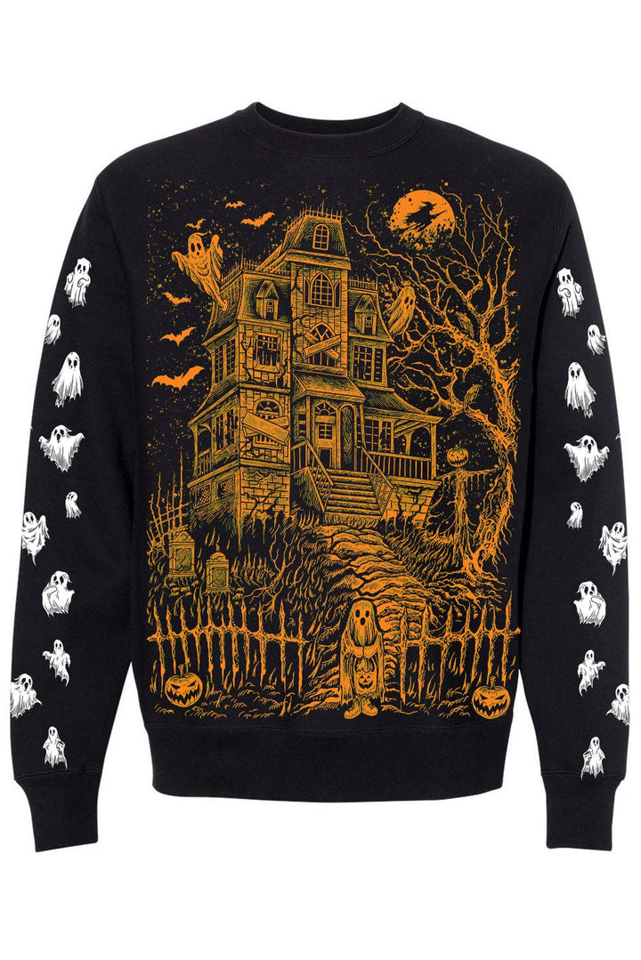 Haunted Mansion Sweatshirt [Pumpkin Orange] - mens outerwear - VampireFreaks - VampireFreaks