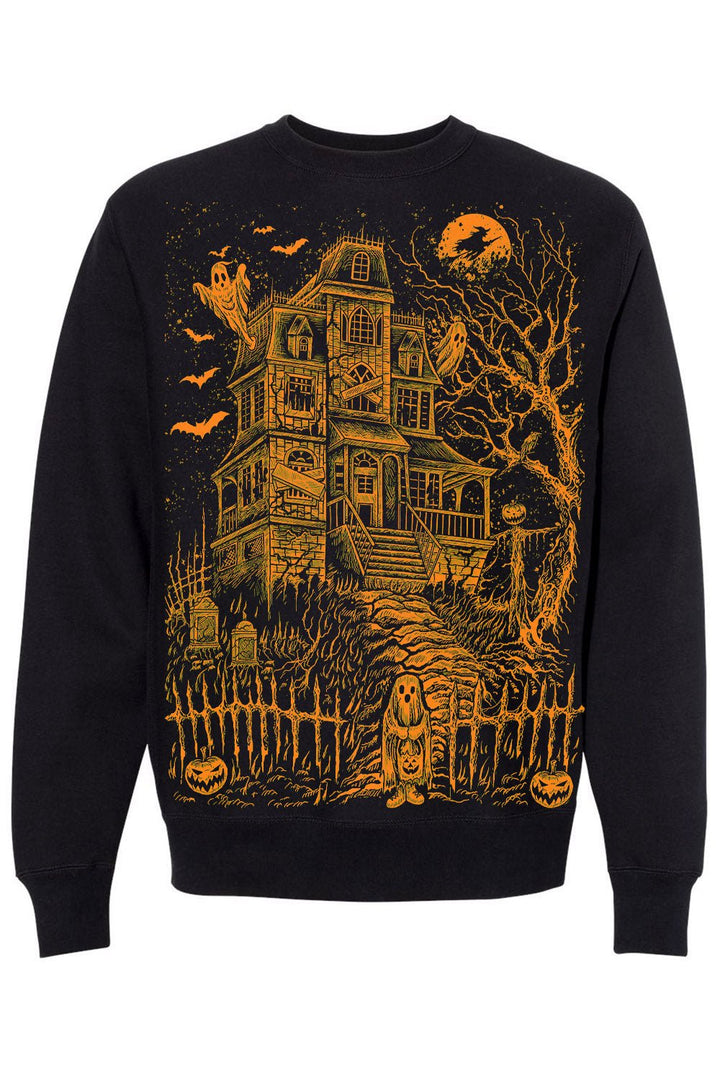 Haunted Mansion Sweatshirt [Pumpkin Orange] - mens outerwear - VampireFreaks - VampireFreaks