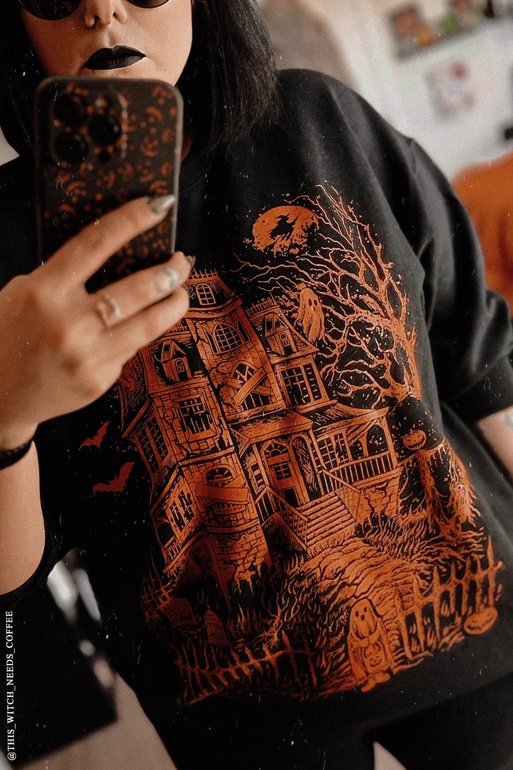 Haunted Mansion Sweatshirt [Pumpkin Orange] - mens outerwear - VampireFreaks - VampireFreaks