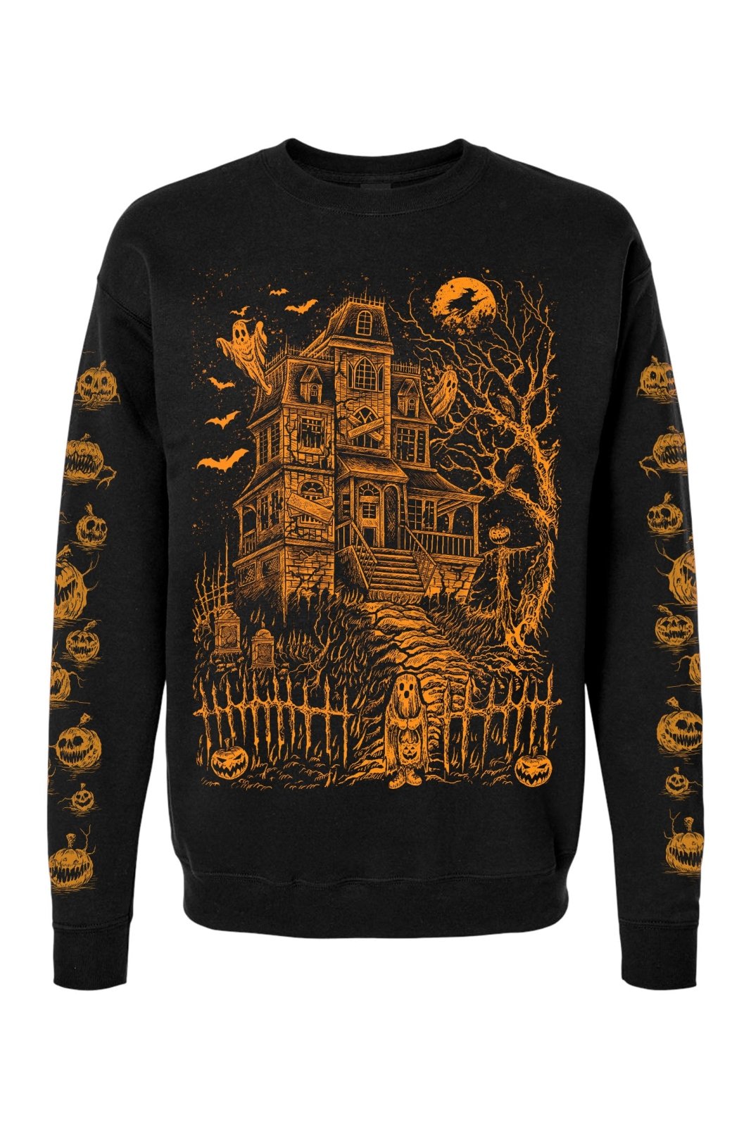 Haunted Mansion Sweatshirt [Pumpkin Orange] - mens outerwear - VampireFreaks - VampireFreaks