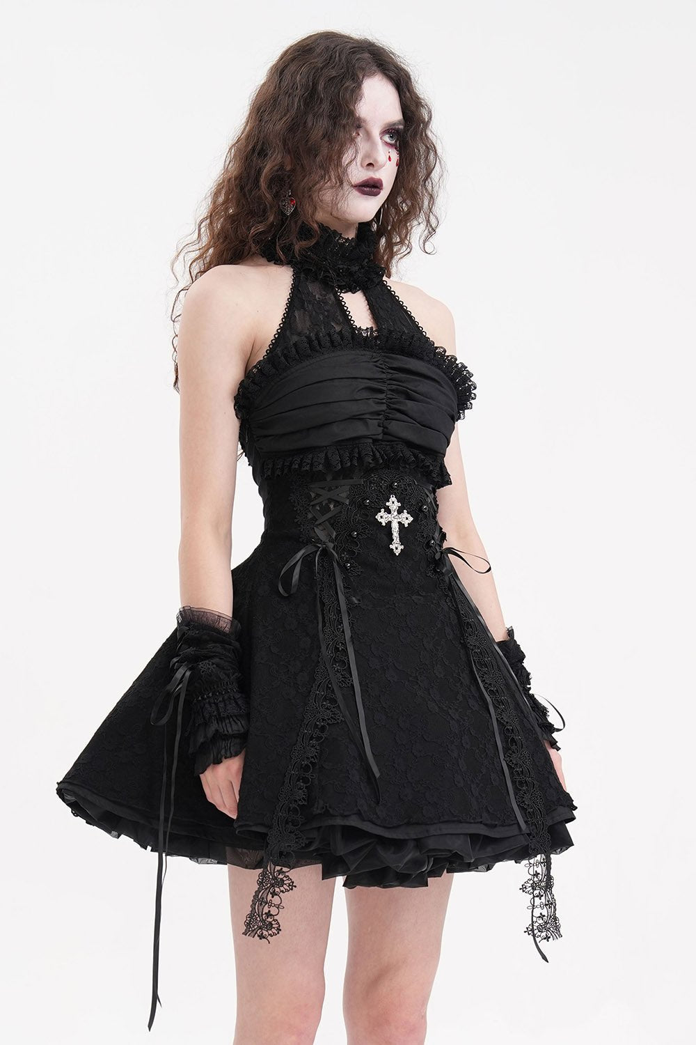 Haunted One Halter Dress - dresses - VampireFreaks - Devil Fashion