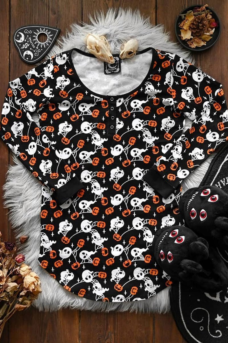 Haunted Pumpkin Sleep Dress - womens sleepwear - VampireFreaks - Killstar