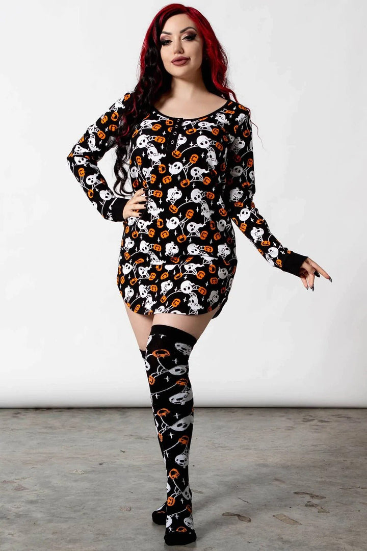 Haunted Pumpkin Sleep Dress - womens sleepwear - VampireFreaks - Killstar