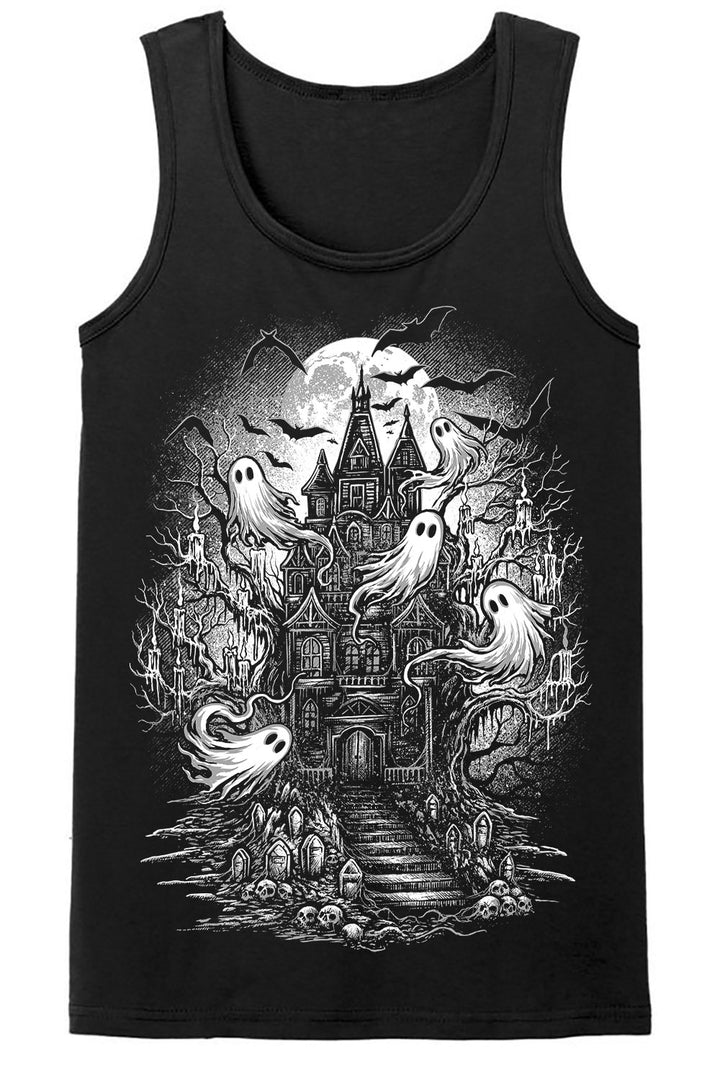 haunted house ghost tank top for men