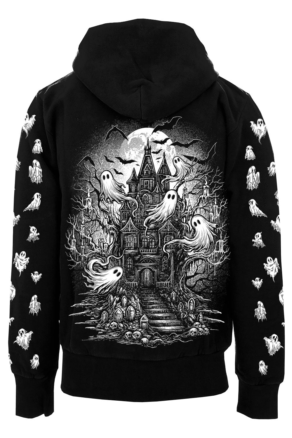 gothic halloween ghost sleeve hoodie by vampirefreaks