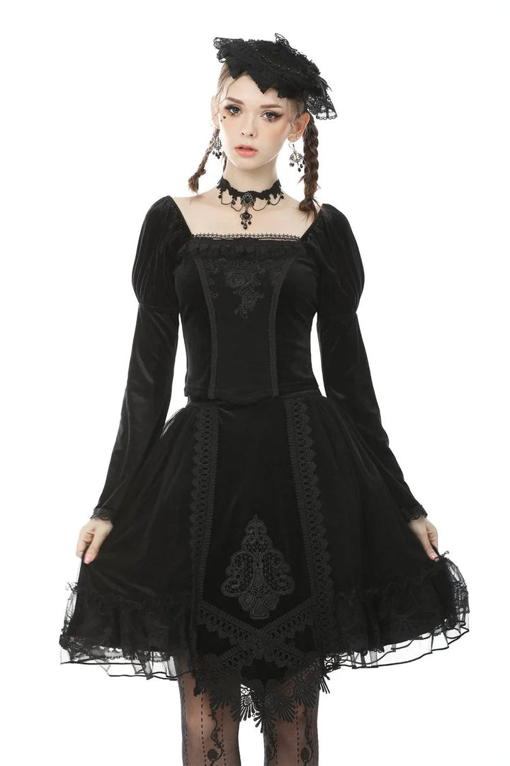 Haunted Vintage Velvet Skirt - dresses - VampireFreaks - Dark In Love