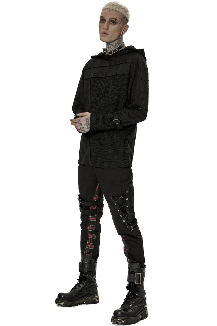 Haunter Distressed Hooded Top - mens tops - VampireFreaks - Punk Rave