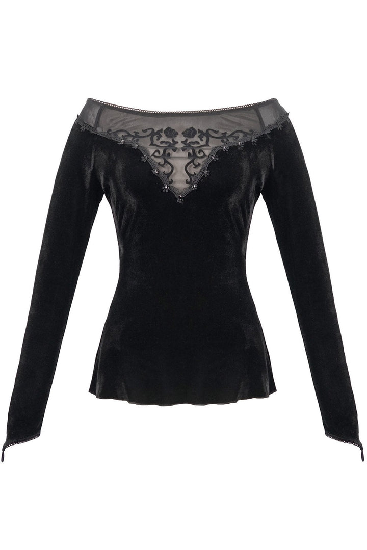 Hauntling Velvet Top - womens tops - VampireFreaks - Devil Fashion