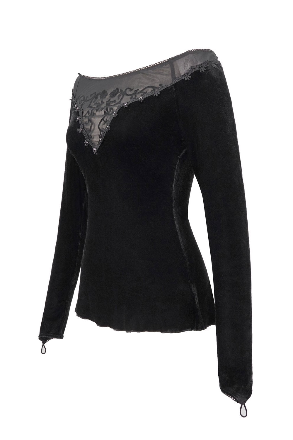 Hauntling Velvet Top - womens tops - VampireFreaks - Devil Fashion