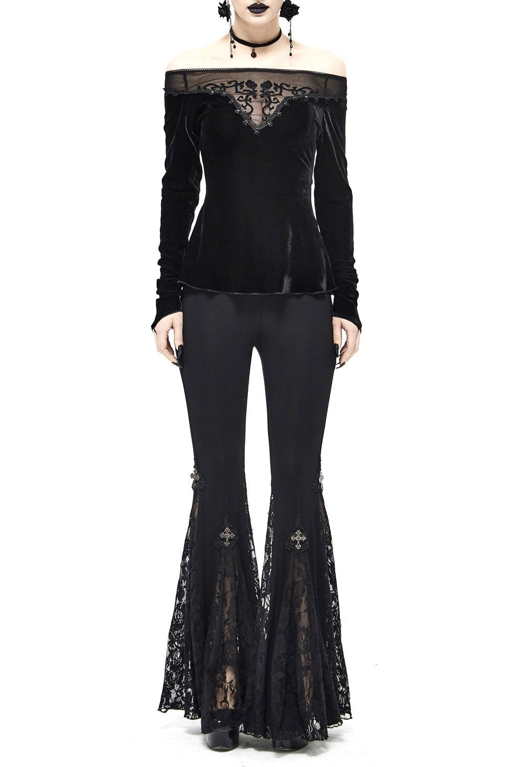 Hauntling Velvet Top - womens tops - VampireFreaks - Devil Fashion