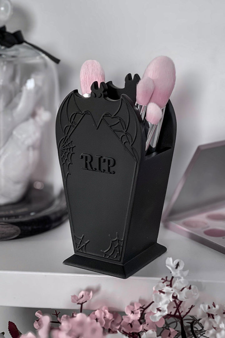 headstone makeup brush holder