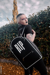 headstone-shaped backpack
