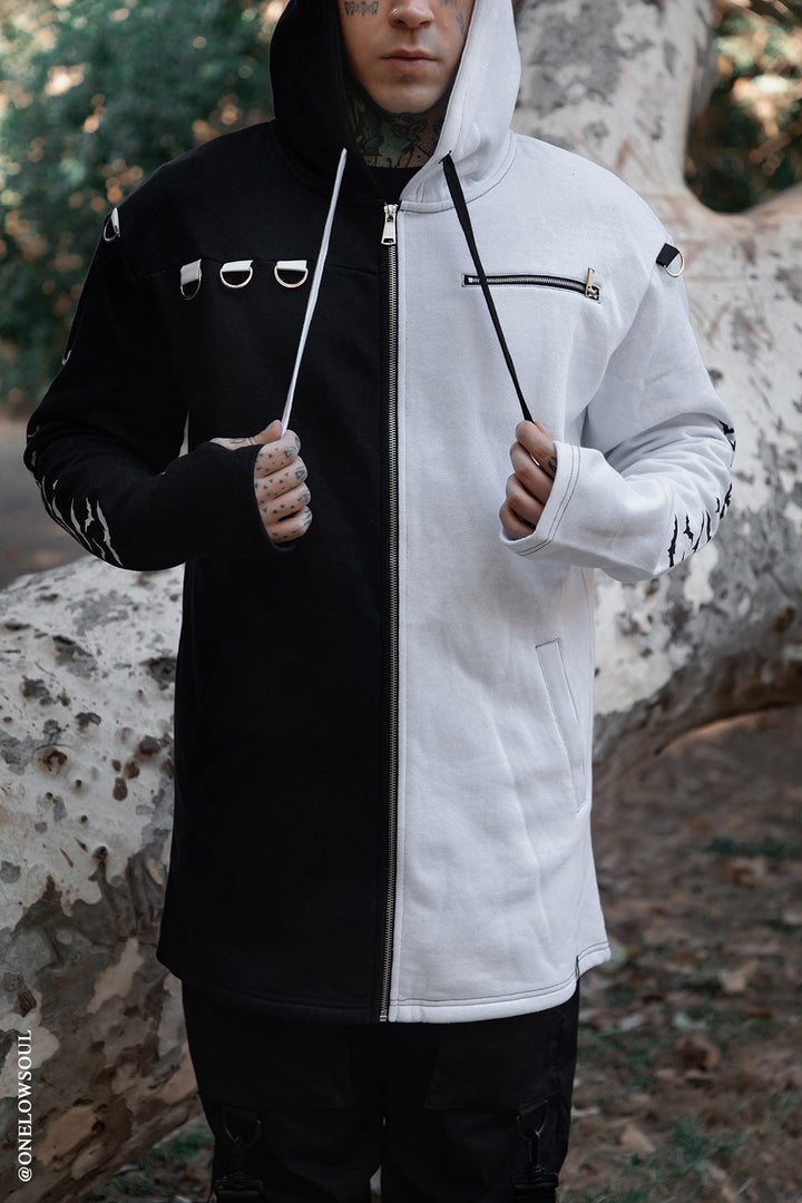 Sudadera con capucha Split Mage [negra y blanca]