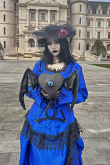 black Gothic monster eye heart shaped backpack