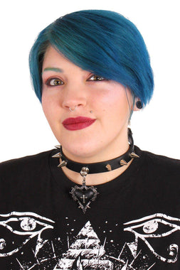 Black Hearted Spiked Choker [Defective]