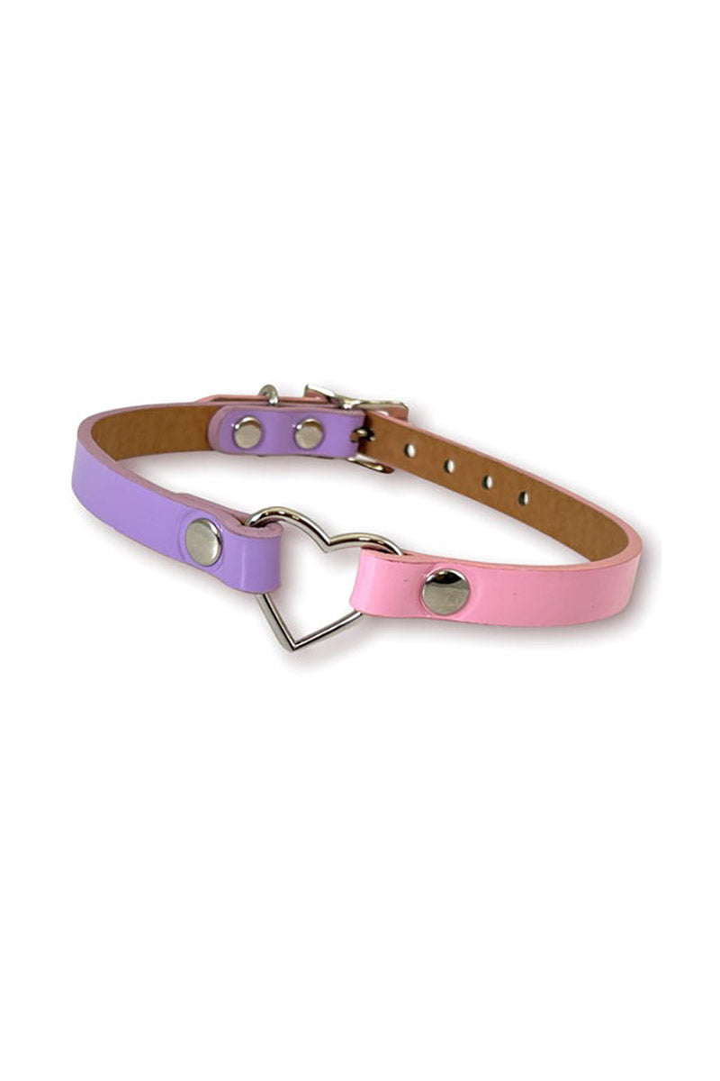Gargantilla de corazón estilo gótico pastel [ROSA/PÚRPURA]