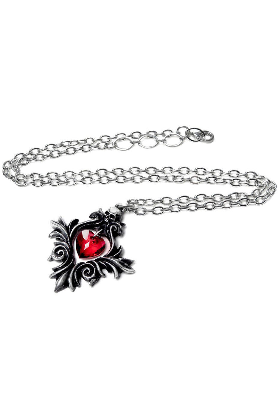 antiqued pewter romantic goth heart necklace