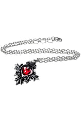 antiqued pewter romantic goth heart necklace