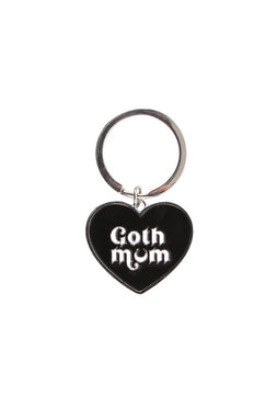 Goth Mum Black Heart Key Ring