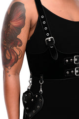 gothic harness with detachable heart pockets 