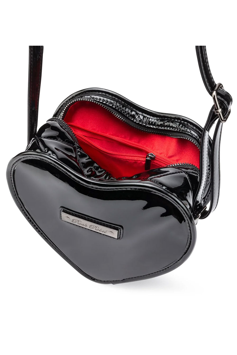 Mina heartshaped purse with red interior