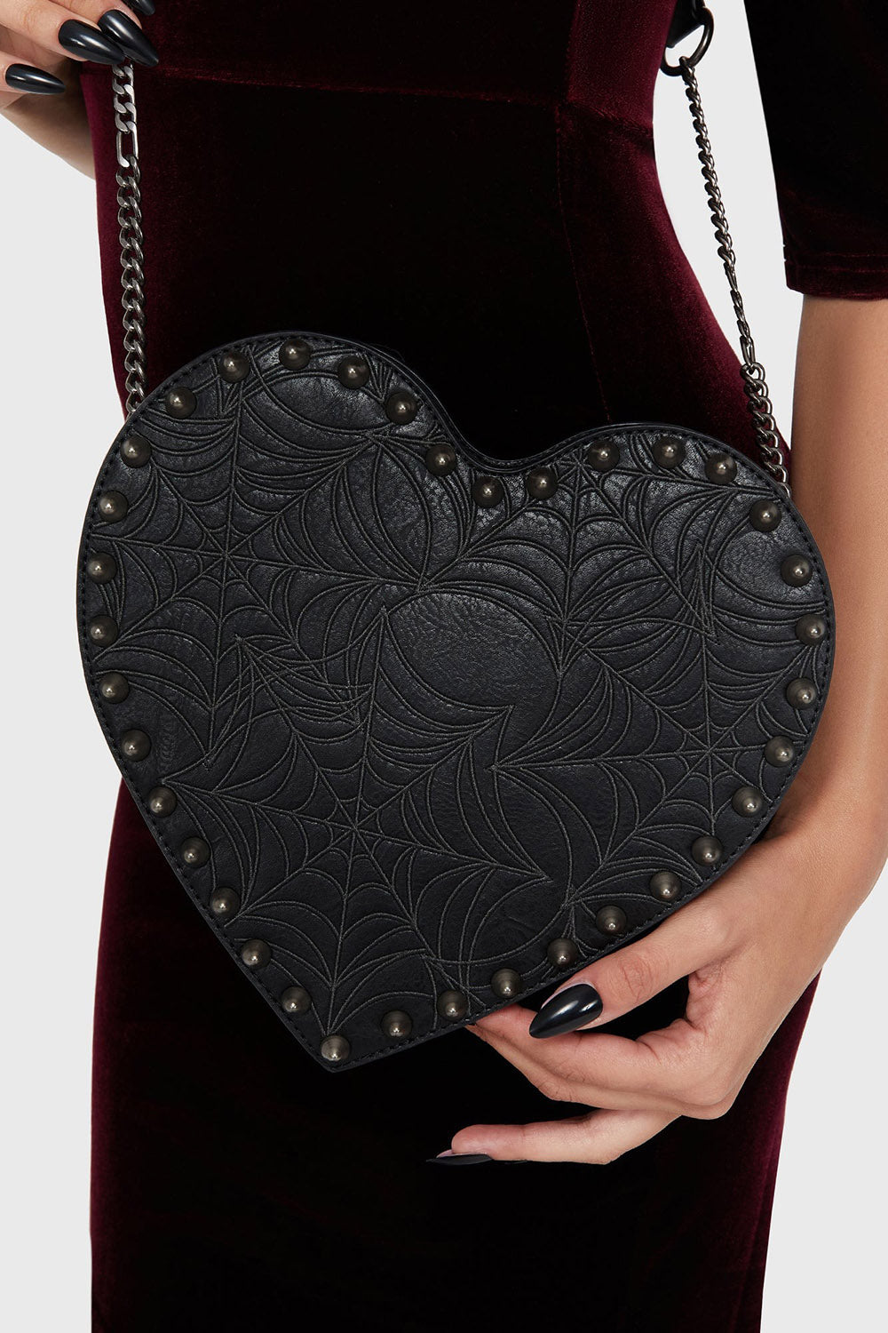 punk studded heart-shaped 3d novelty bag