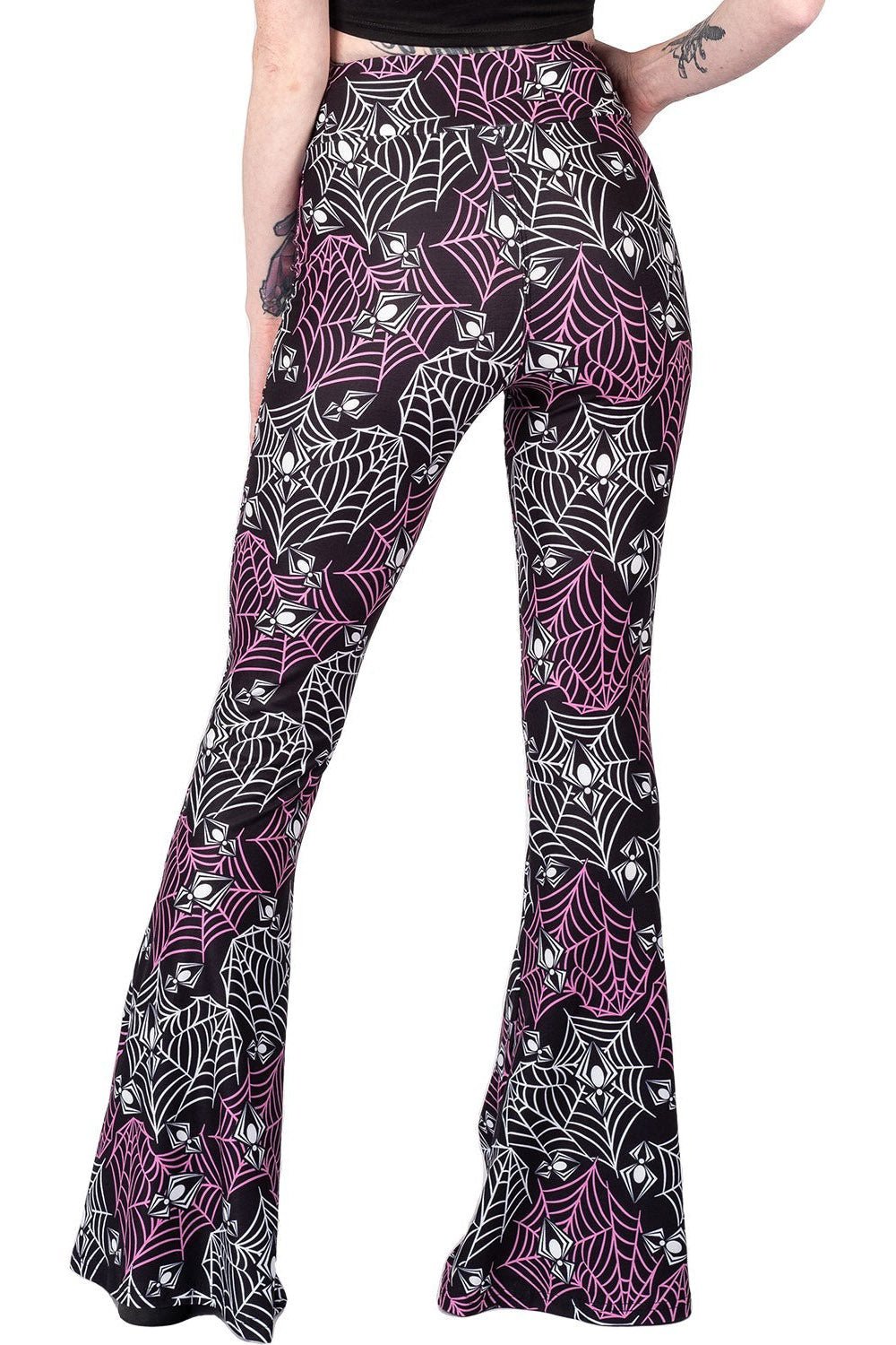 Heart Webs Spiders Hellz Bellz Bell Bottoms - womens bottoms - VampireFreaks - Too Fast