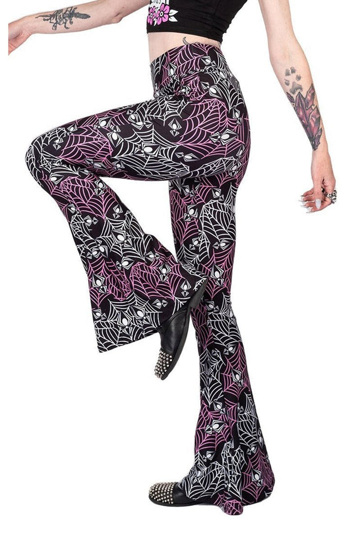 Heart Webs Spiders Hellz Bellz Bell Bottoms - womens bottoms - VampireFreaks - Too Fast