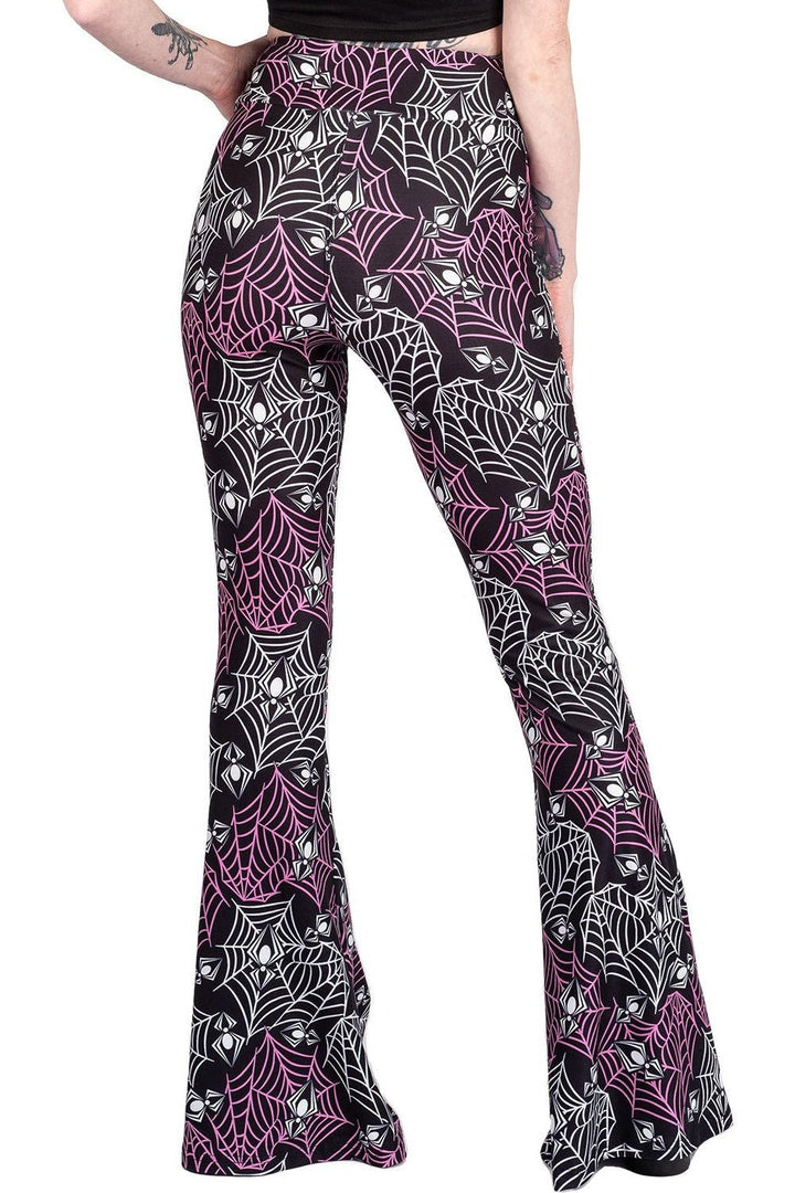 Heart Webs Spiders Hellz Bellz Bell Bottoms - womens bottoms - VampireFreaks - Too Fast