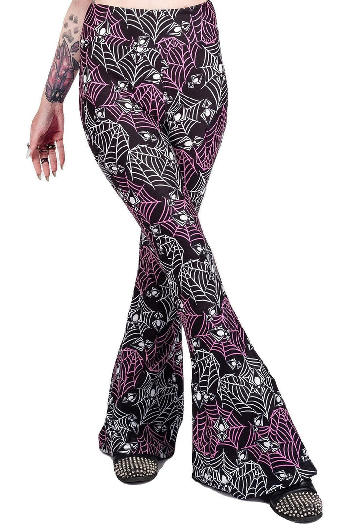 Heart Webs Spiders Hellz Bellz Bell Bottoms - womens bottoms - VampireFreaks - Too Fast