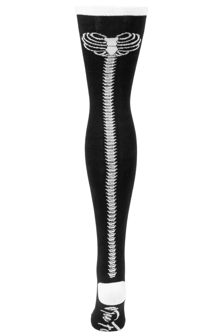 Heartbone Spine Thigh High Socks - socks & stockings - VampireFreaks - Too Fast