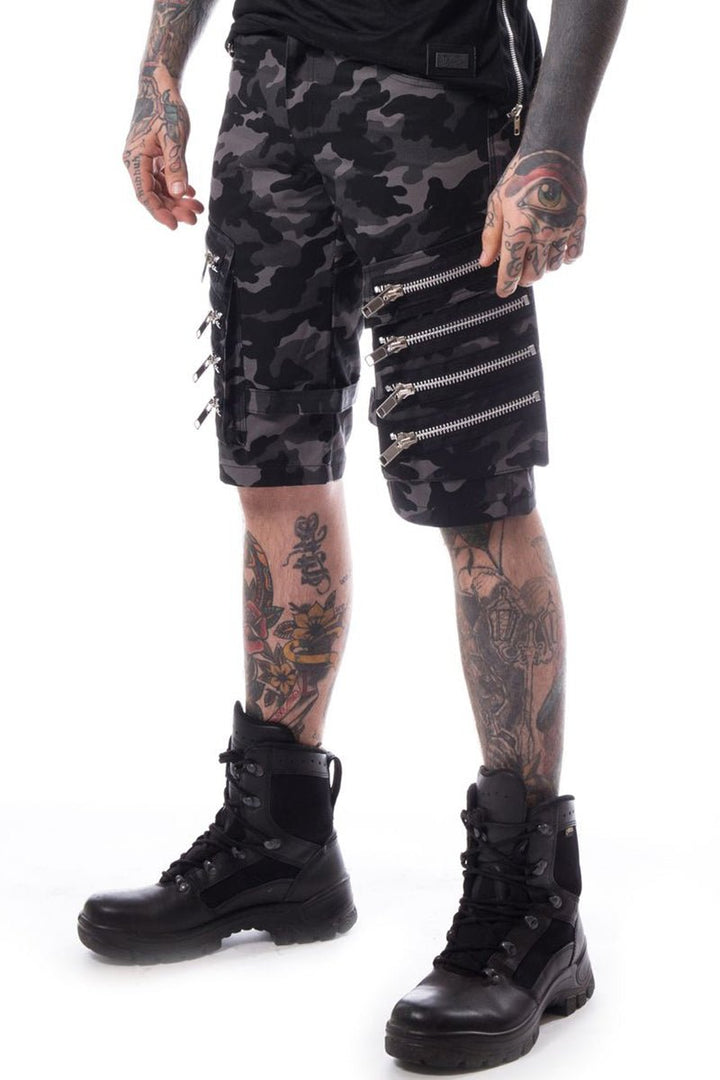 Heartless Arvid Shorts Grey Camo - mens pants - VampireFreaks - Poizen Industries