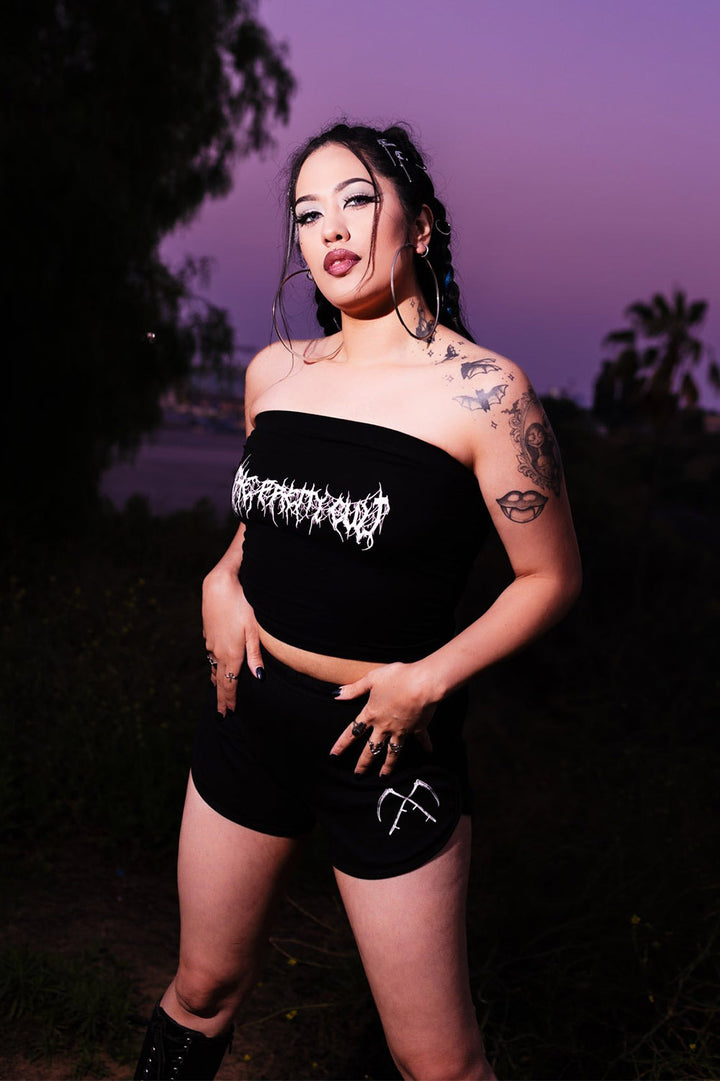 black emo crop top sleeveless