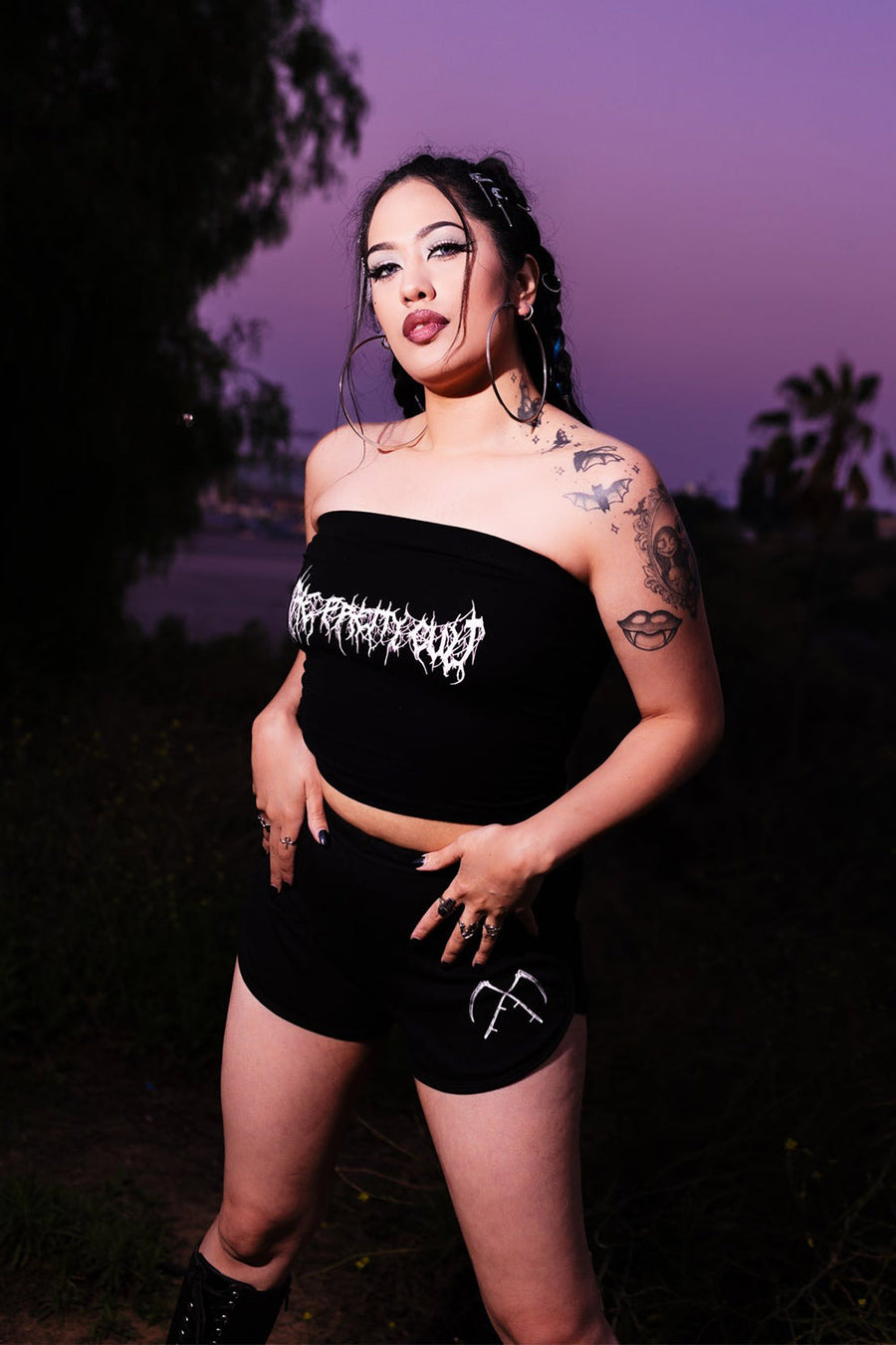 black emo crop top sleeveless