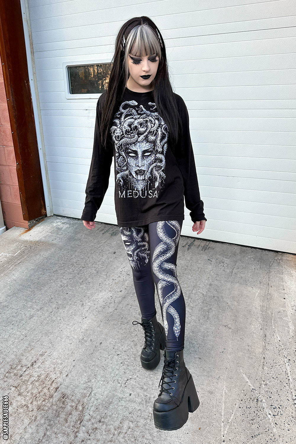 Heavy Metal Medusa Leggings - womens bottoms - VampireFreaks - VampireFreaks